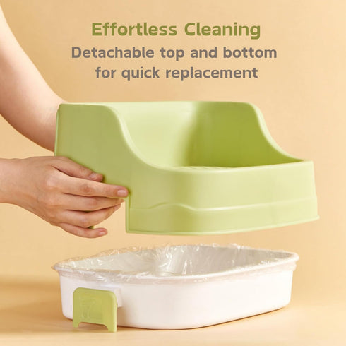 Chinchillas Rabbit Litter Box, Small Animals Litter Tray for Cage Detachable Bedding Litter Pan Potty Toilet Trainer