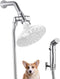 Dog Shower Attachment Metal, YDmeet Pet Shower Attachment for Fast Pet Bathing, Adjustable Sprayer, 8 ft Hose, Chrome