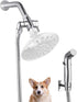 Dog Shower Attachment Metal, YDmeet Pet Shower Attachment for Fast Pet Bathing, Adjustable Sprayer, 8 ft Hose, Chrome