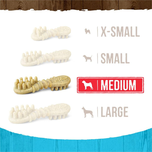Fresh Kisses Natural Dental Chews Toothbrush Shape Treat for Medium Dogs - 6 ct. Bag by Merrick