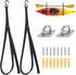 Kayak Storage Strap System with Adjustable Wall Mount Straps for 1 or 2 Kayaks