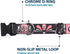 Buckle-Down Plastic Clip Collar - Sugar Skulls Gray/Pink, 1" Wide, Fits 11-17" Neck, Medium