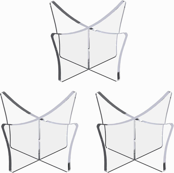 Large Ball Stand 3-Pack - Acrylic Display Stand for Football, Basketball, Soccer, Volleyball, Rugby