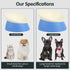 Bulldog Bowl Anti-Slip Dog Cat Dish, Detachable Rubber Pet Feeder, Tilted Base, Blue, 2 Cup