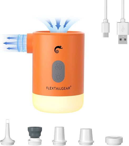 FLEXTAILGEAR Portable Air Pump MP2 Pro Electric Air Pump, Rechargeable Battery Air Mattress Pump, Ultralight Inflator