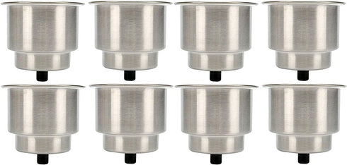 Amarine Made 8pcs Stainless Drink Holder with Drain, Multi-Use Boat Cup Holders
