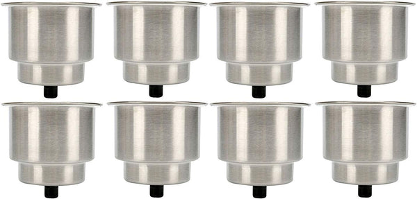 Amarine Made 8pcs Stainless Drink Holder with Drain, Multi-Use Boat Cup Holders