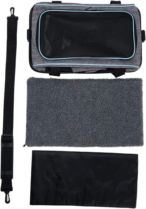 Cat and Dog Carrier for Pets Up to 16 Lbs, Soft-Sided Travel Bag, 17.5x11x11 Inches