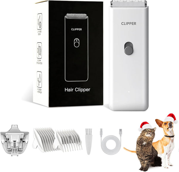2-in-1 Professional Dog Grooming Kit - Low Noise, Waterproof, USB Rechargeable, Safe Ceramic Blade for Dogs and Cats