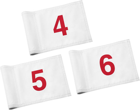 KINGTOP Numbered Golf Flag - 8x6 Inch Upgraded Dual-Layer 420D Nylon, Mini Practice Putting Green Flags