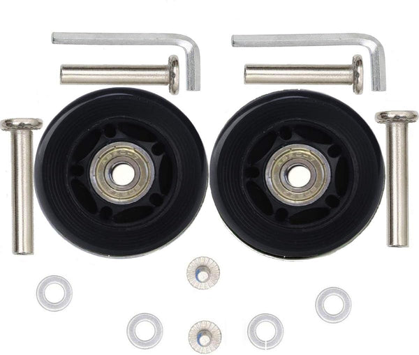 ORO 1 Pair Replacement Luggage Wheels - 60mm Case Wheels with 8mm Bearings for Suitcase and Inline Skate (60 * 18)