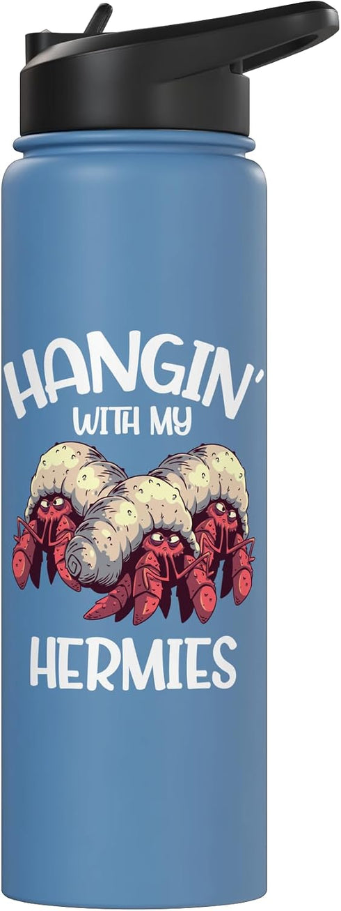 Funny Seafood Crab Lover - DressedForDuty Hangin With My Hermies Funny Hermit Crab Seafood Lovers Stainless Steel