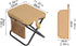 Aymzbd Backpacking Folding Camping Stool with Side Pocket Portable Small Foldable Chair Footrest for Park Hiking Garden