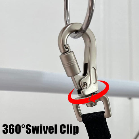 Heavy Duty Double Ended Collar Backup Clip for Dog Harnesses, Lockable Safety Clip for Prong Collar