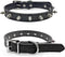 LESYPET Spiked Dog Collar - Adjustable Black PU Leather Spike Collar for Dogs, Kiten Punk Cat Collar, Size S