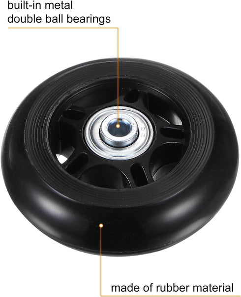uxcell Replacement Luggage Wheels, 75x24mm Suitcase Wheel Repair Kits with PU Bearing Wheels, Washers, Wrenches, Axle