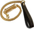 1ft, 2ft, 3ft Strong Gold Metal Cuban Curb Link Chain, 14mm Stainless Steel Dog Safety Leash, Genuine Leather Handle