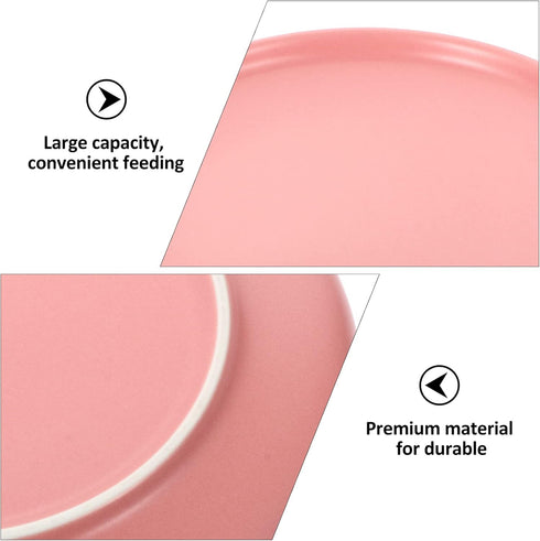 Ceramic Pet Bowl, Shallow Cat Food Water Dish, Whisker Fatigue Cute Feeding Container for Dogs, Rabbits