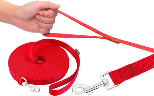 AmaGood Dog/Puppy Obedience Recall Training Agility Lead, 15 ft 20 ft 30 ft 50 ft Long Leash for Dog Training (20feet,
