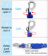 Reflective Dog Leash - Heavy Duty Nylon Braided Rope for Small Medium Large Dogs, Available in 2ft 3ft 4ft 6ft 10ft