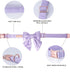 Unique Style Paws Purple Silk Dog Collar with Bow, Adjustable Durable Fashion Bowtie Collar for X-Large Dogs