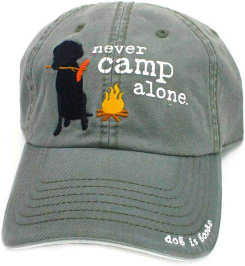 Dog is Good Signature Hat - Never Camp Alone, Great Gift for Dog Lovers, for Men and Women