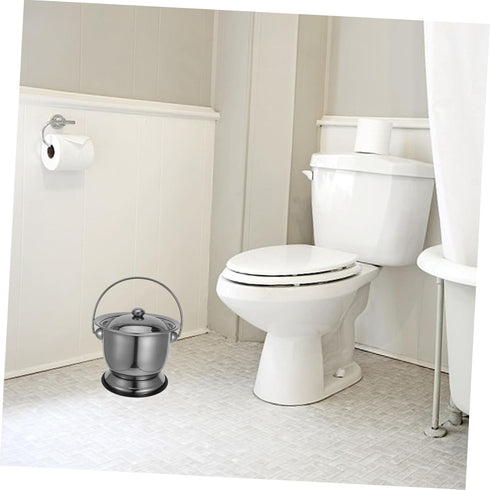 Portable Stainless Steel Toilet Stool - Adult Urinal with Lid