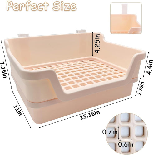Chinchillas PINVNBY Extra Large Rabbit Litter Box Small Animal Potty Trainer Huge Bunny Litter Pan Plastic Pet Corner