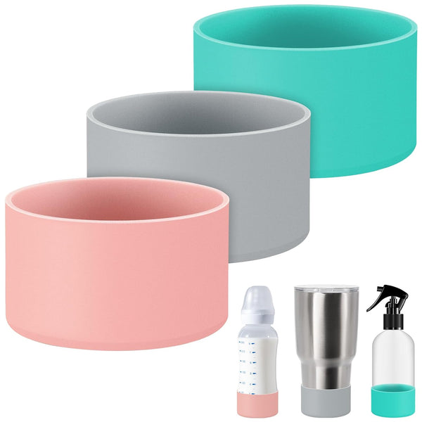 Honeydak 3 Pieces Silicone Sleeve Silicone Bottle Boot Bottom Base Accessories for