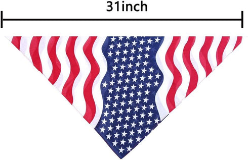 American Flag Dog Bandana Triangle Bibs Scarf with Bow Tie Accessories for Pets Dogs Animals