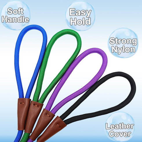 6 FT/8 FT/10 FT Rope Dog Leash, 1/2” Strong Nylon Climbing Leash with Leather Connection for Medium Large Dogs