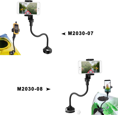 Lixada Kayak Phone Mount - Universal Boat Bracket Canoe Camera Holder with Flexible Long Arm
