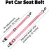 Benjiuun 2 1 19-32in(Pink) Dog Seat Belt for Car Adjustable Dog Safety Belt Leash, in Latch Bar Attachment Dog Car