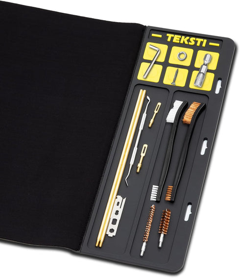 Teksti Compositional Gun Cleaning Mat - Large 49”x16” Workbench Mat with Magnetic Pad Organizer for Easy Storage