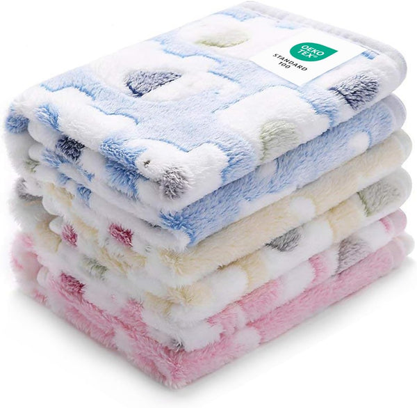 1 Pack 3 Blankets Super Soft Fluffy Premium Cute Elephant Pattern Pet