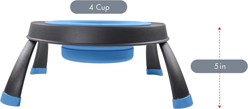 Dexas Pets Single Elevated Pet Feeder, 4 Cup Capacity, Pro Blue
