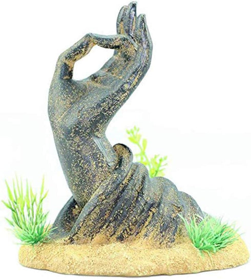 OMEM Fish Tank Decorations, Buddha Hand Statue Aquarium Ornaments