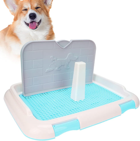 Pet Dog Toilet Litter Box, Portable Indoor Puppy Training Toilet Tray, Blue