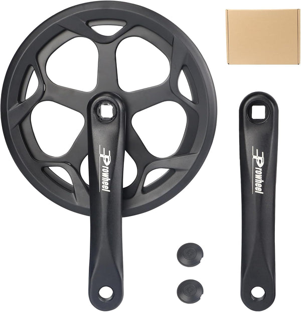 Prowheel Bike Crankset 48T/52T, 170mm Universal Square Crankset Set for City, Fat, E-Bikes