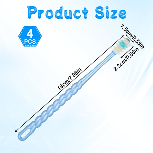 LXUEJIE 4 360-Degree Pcs Pet Toothbrush for Puppy, Small Dog and Cat Soft Toothbrush Pet Teeth Cleaning Kit (Blue