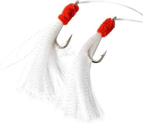 20 Packs 5/0 Fishing Shrimp Flying Rig Hook - Red Yellow White
