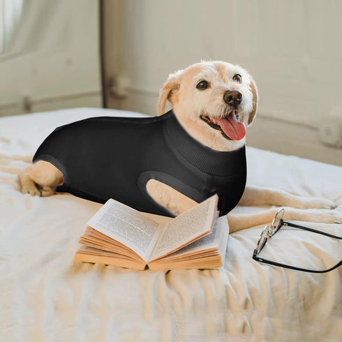 SAWMONG Recovery Suit for Dogs, Professional Surgical Suit for Male & Female, Black, XX-Large, After Surgery Spay Neuter