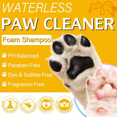 Clean Paws - Portable No-Rinse Foaming Cleanser Paw and Foot Cleaner, Gentle pH Balanced for All Dogs and Cats