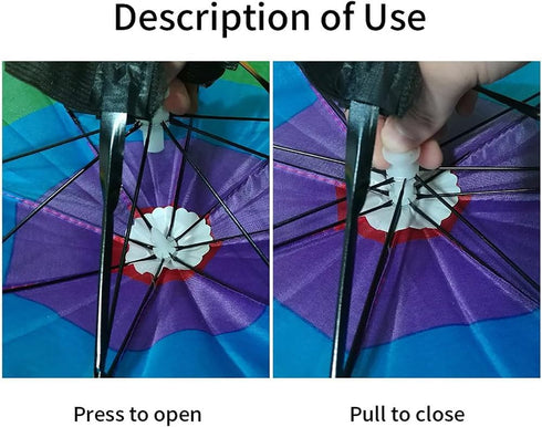 Umbrella Hat, 27" Diameter Rainbow Hands-Free Fishing Cap, Sunhat for Kids, Men & Women