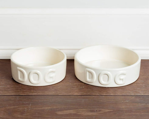 Park Life Designs 8.5" Large Pet Bowl | Classic Dog (Small, White)
