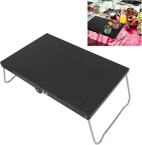 ZDAGELD Backpacking, Small Camping Table, Premium Stainless Steel Folding Mini Outdoor Side Table, Heat Portable Low