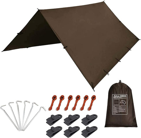 KALINCO Camping Tarp Waterproof, 10X12FT Hammock Rain Fly Tent for Backpacking & Hiking