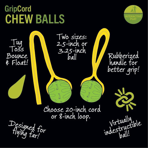 Durable Chew Ball for Dogs - Medium Size with Strong Cord