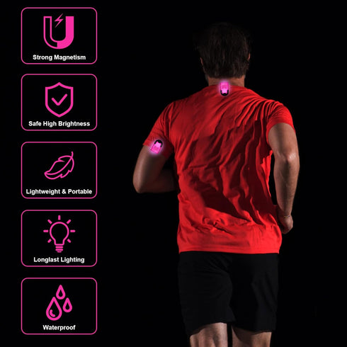Flintronic Reflective Running Gear Set with Magnetic LED Clip Lights, Rechargeable Safety Lights for Night Running