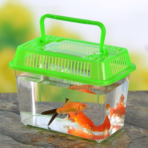 POPETPOP 5pcs Plastic Fish Bowls, Small World Habitat Portable Clear Tank for Small Critters and Reptiles